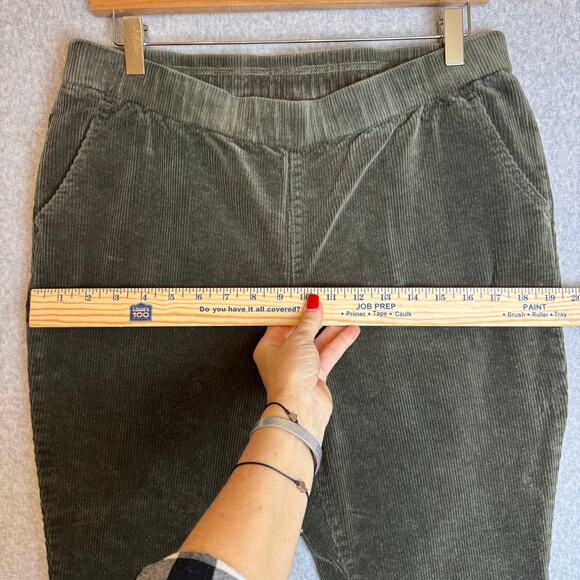 Denim & Company Corduroy Pants Women’s 12 Pull On Stretch Boot Cut Green Boho XL - Picture 7 of 12